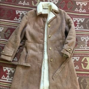 Vintage Shearling Suede Long Coat Sawyer of Napa